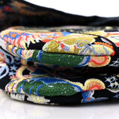 Christian Dior Canvas Embroidered Zodiac Fantastico Saddle Bag Black Multicolor 8 of 9