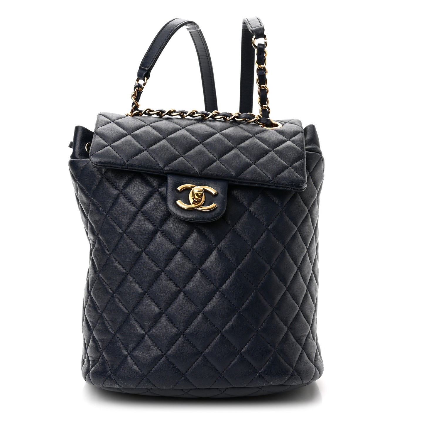 Lambskin Quilted Small Urban Spirit Backpack Navy