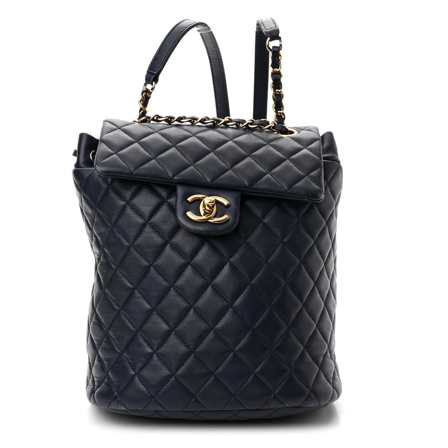 Chanel Lambskin Quilted Small Urban Spirit Backpack Navy 1 of 10