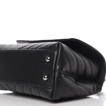 Chanel Caviar Chevron Quilted Mini Coco Handle Flap Black 8 of 11