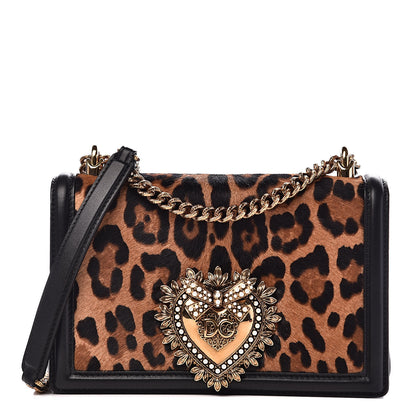 Dolce & Gabbana Pony Hair Leopard Print Medium Devotion Bag 1 of 10