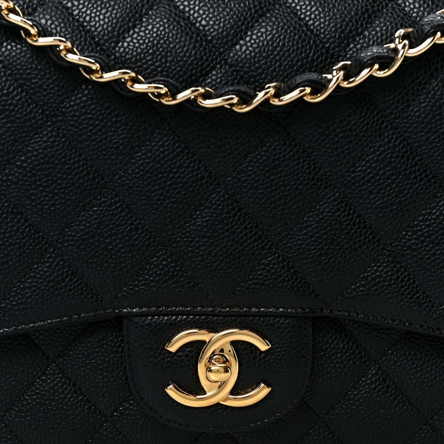 Caviar Quilted Maxi Double Flap Black