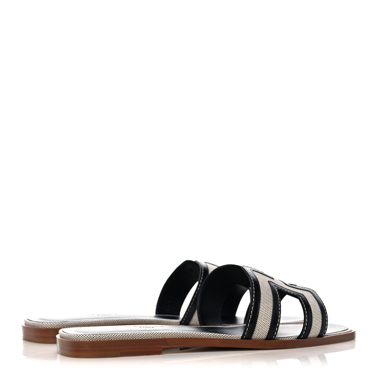 Calfskin Canvas Oran Sandals 39 Black