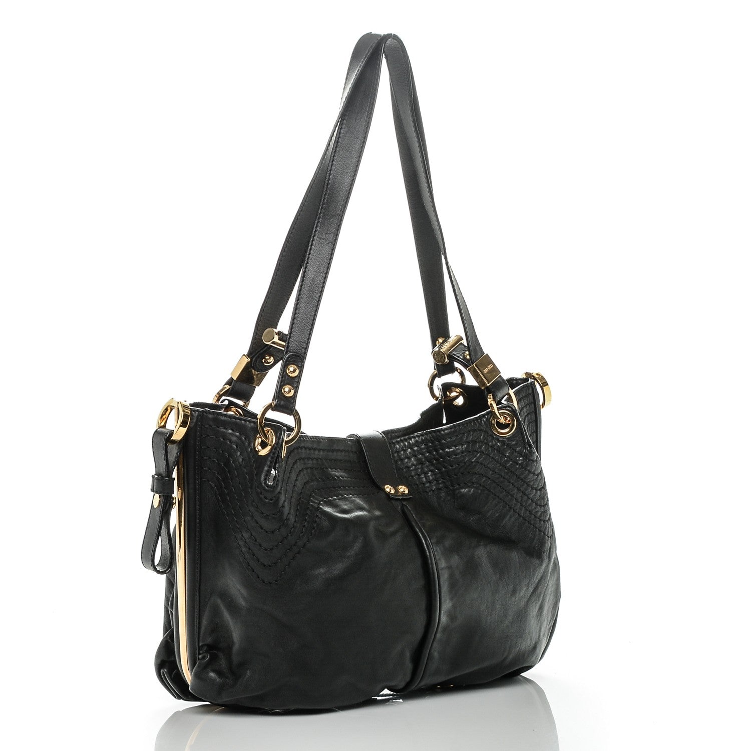 Jimmy Choo Calfskin Ayse Shoulder Bag Black 3 of 7