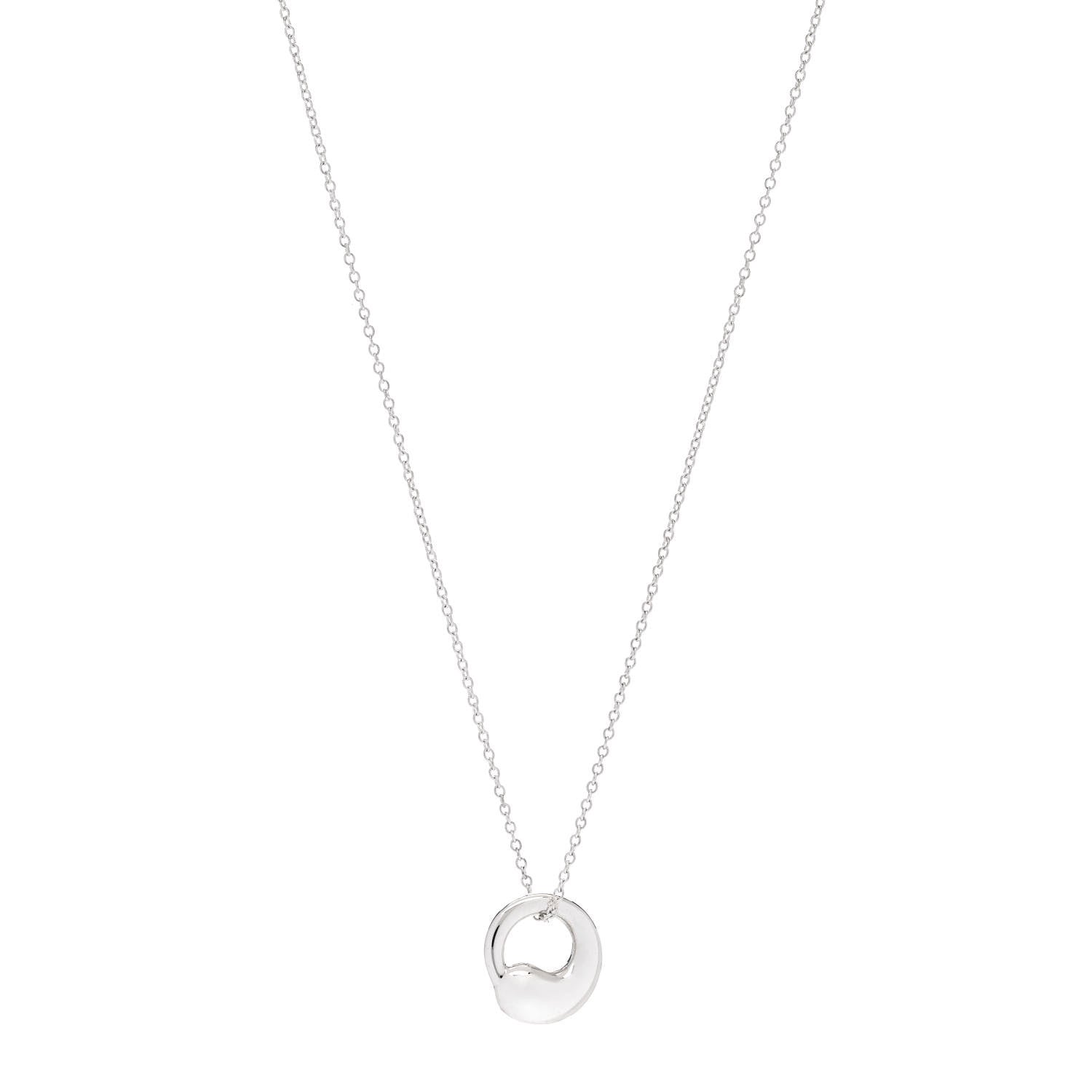 Tiffany Sterling Silver 12mm Elsa Peretti Eternal Circle Pendant Necklace 1 of 6