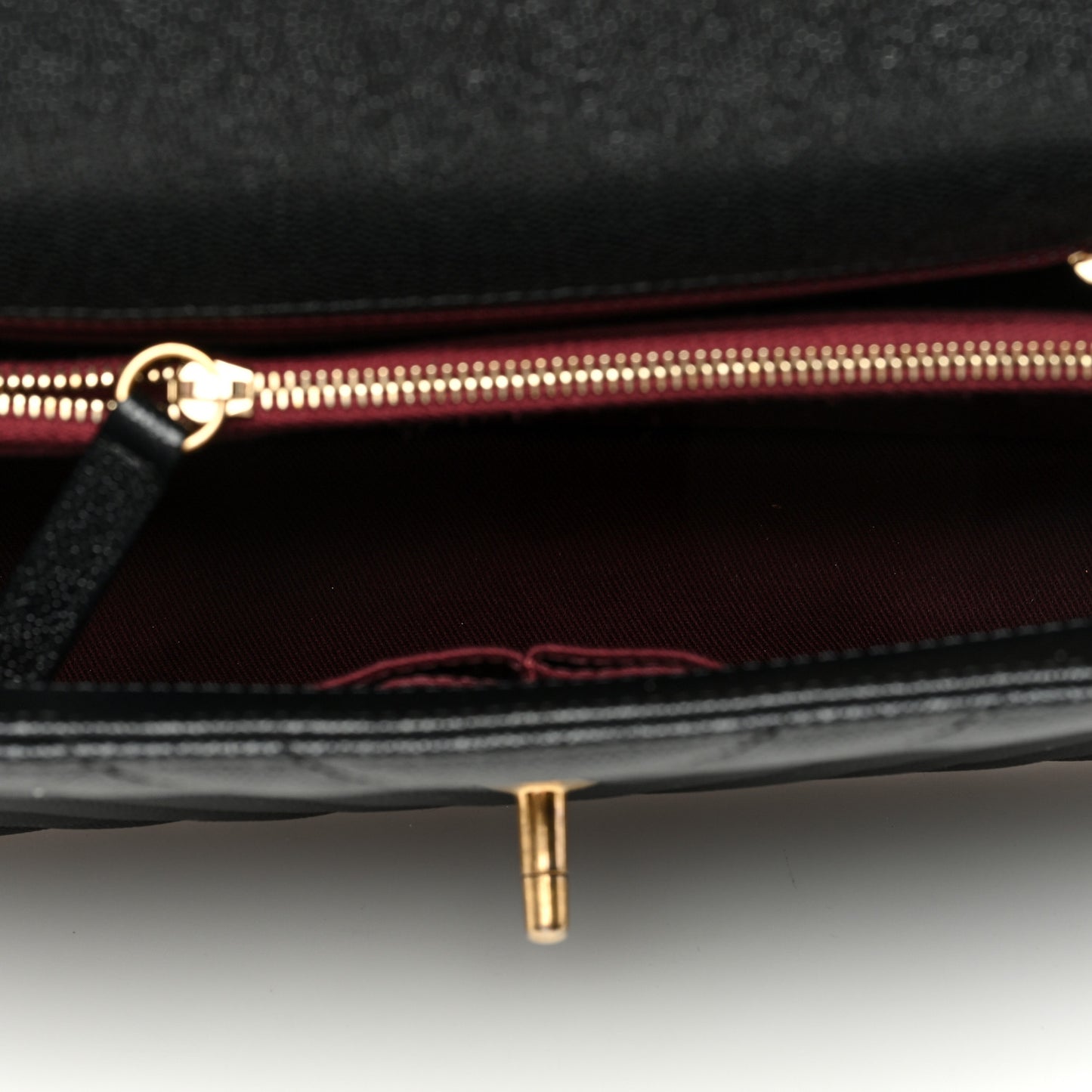 Caviar Chevron Quilted Small Coco Handle Flap Black