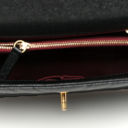 Chanel Caviar Chevron Quilted Small Coco Handle Flap Black 6 of 10