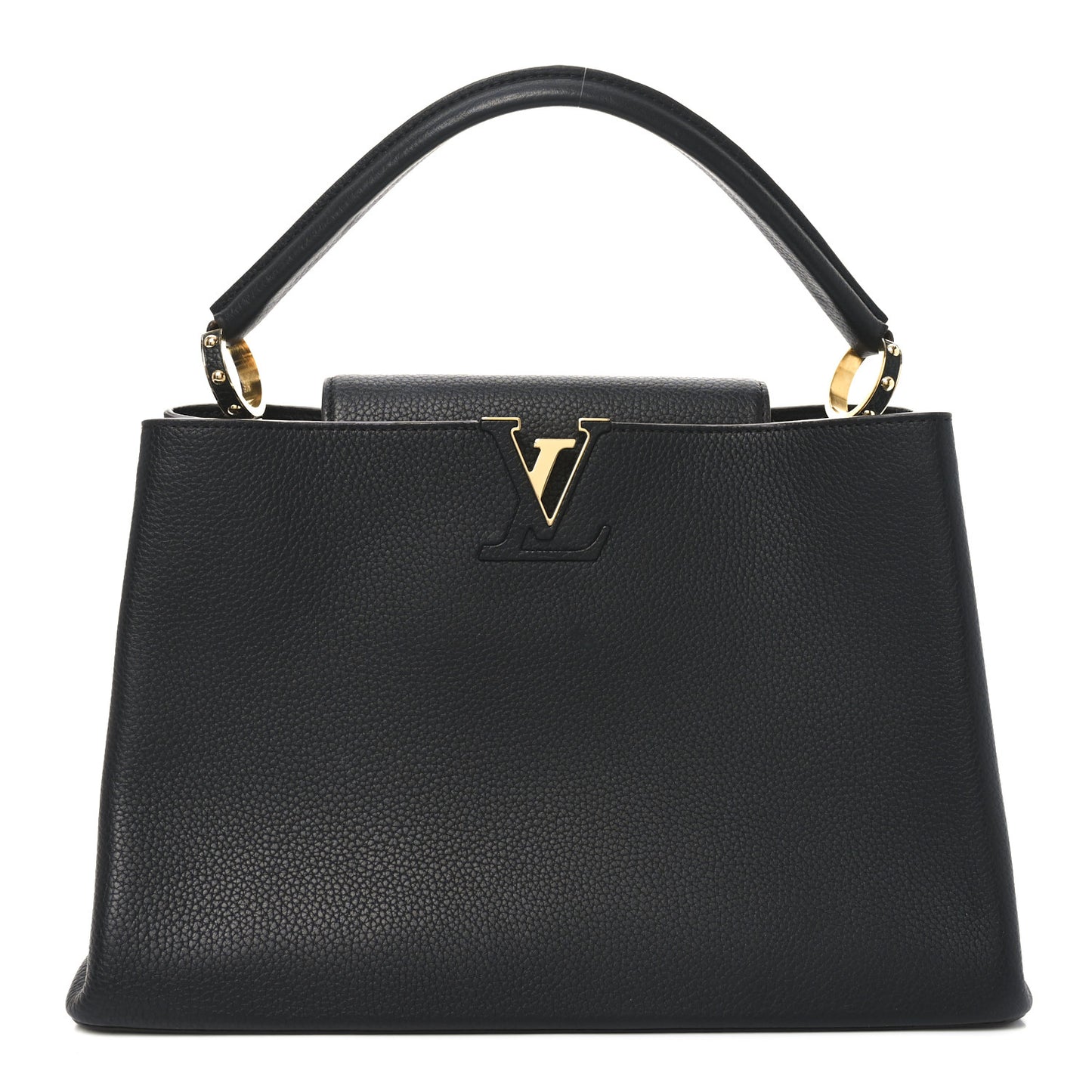 Taurillon Capucines MM Black Fuchsia