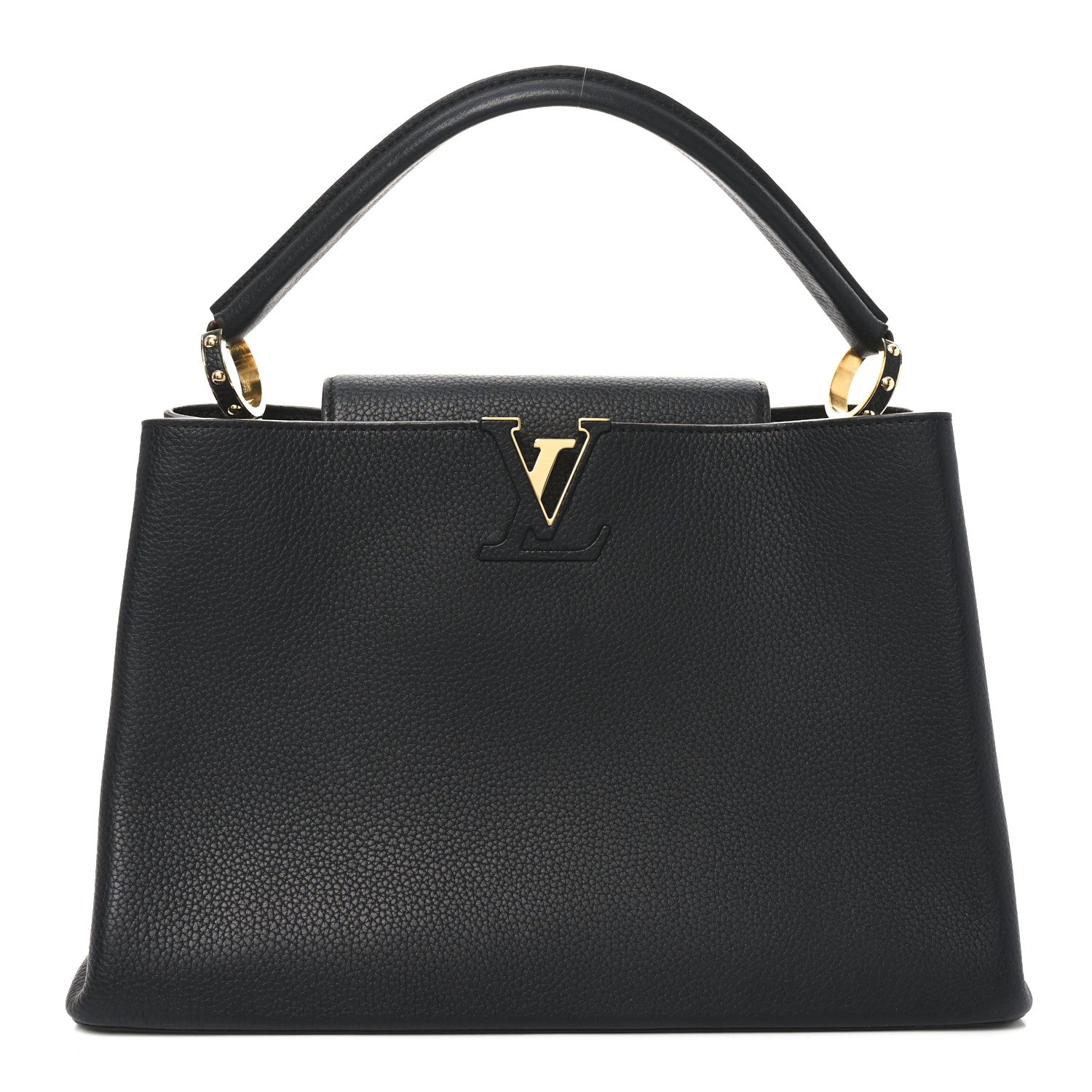 Louis Vuitton Taurillon Capucines MM Black Fuchsia 1 of 9