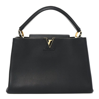 Louis Vuitton Taurillon Capucines MM Black Fuchsia 1 of 9