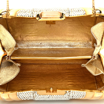 Judith Leiber Swarovski Crystal Minaudiere Clutch Gold 5 of 8