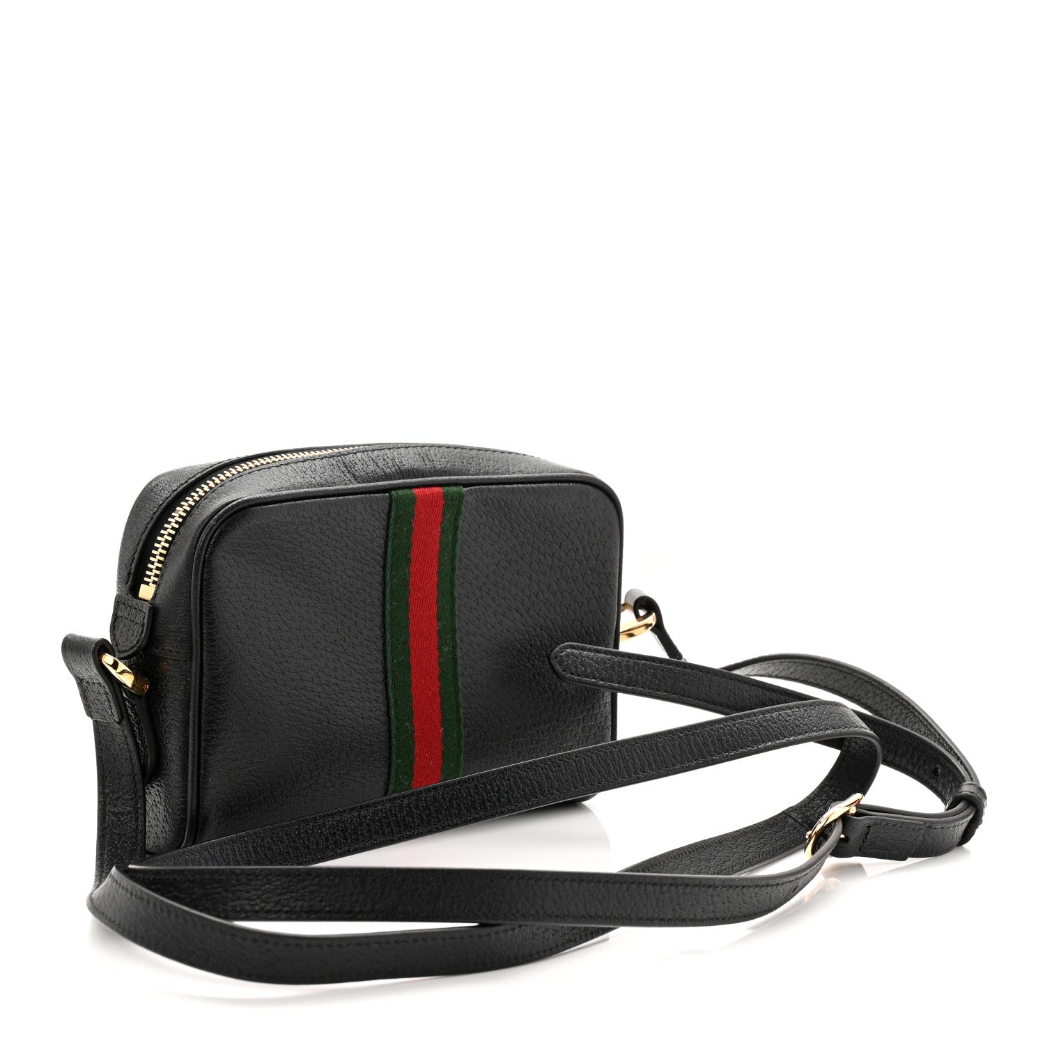 Gucci Calfskin Web Mini Ophidia Shoulder Bag Black 3 of 10