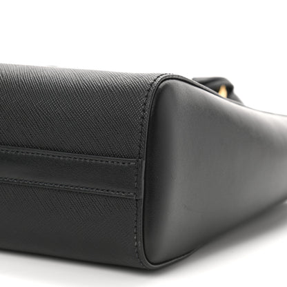 Prada Saffiano Soft Calfskin Small Zippered Tote Black 11 of 11