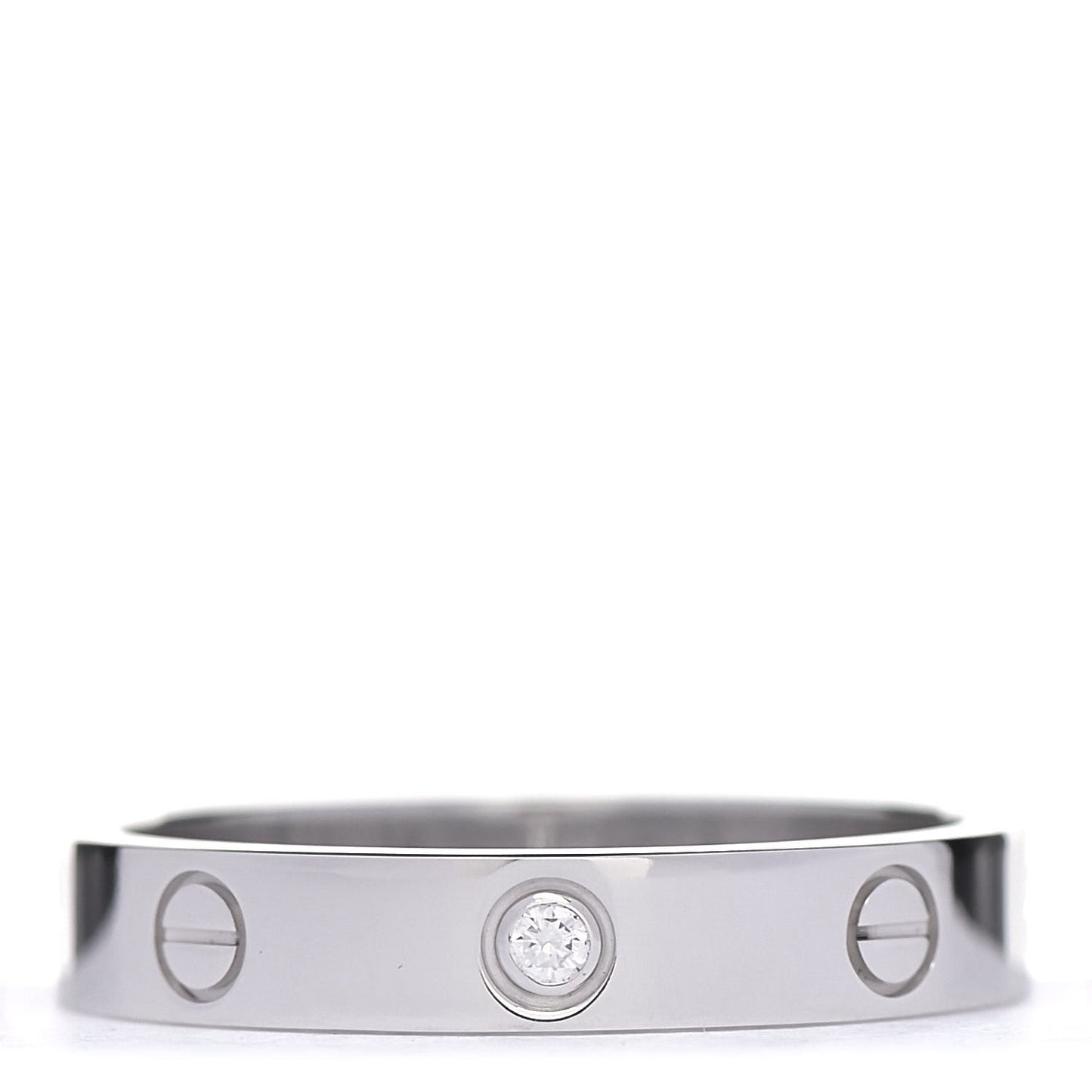 18K White Gold Diamond 4mm LOVE Wedding Band Ring 59 8.75