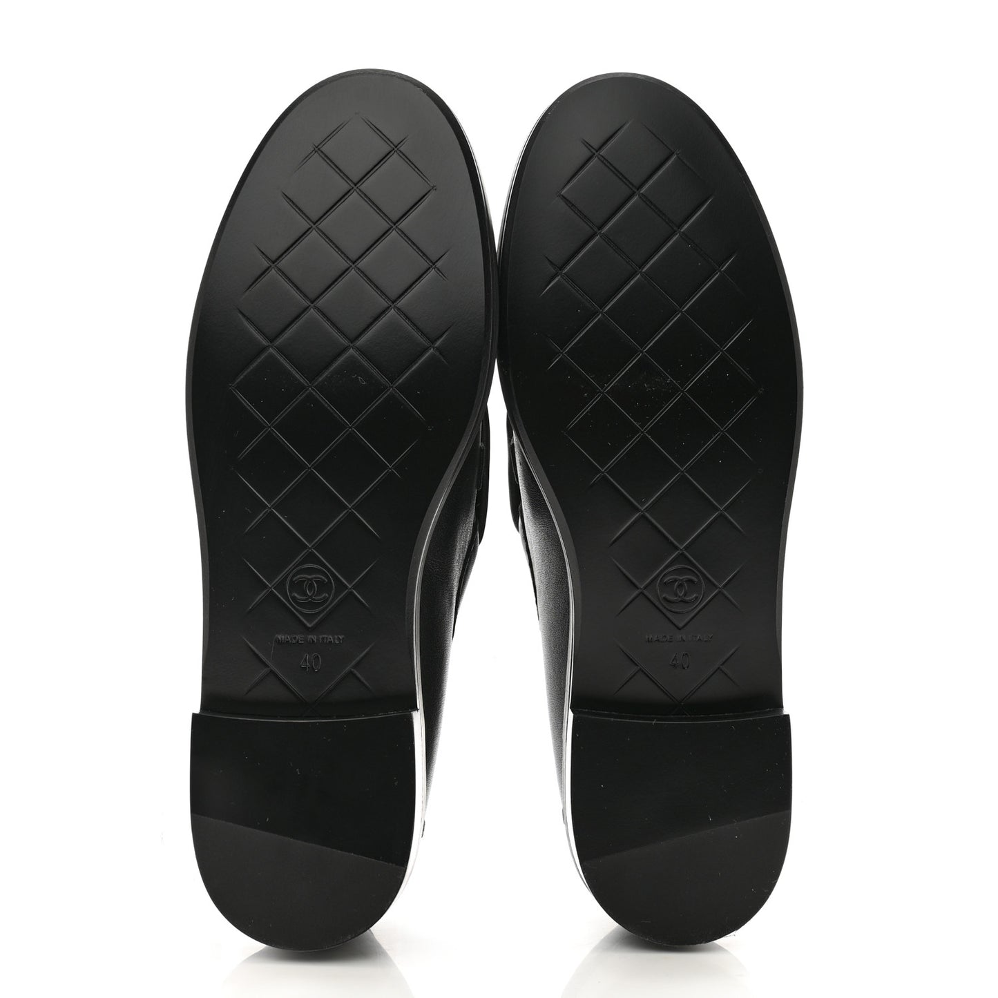 Lambskin Quilted CC Turnlock Loafers 40 Black