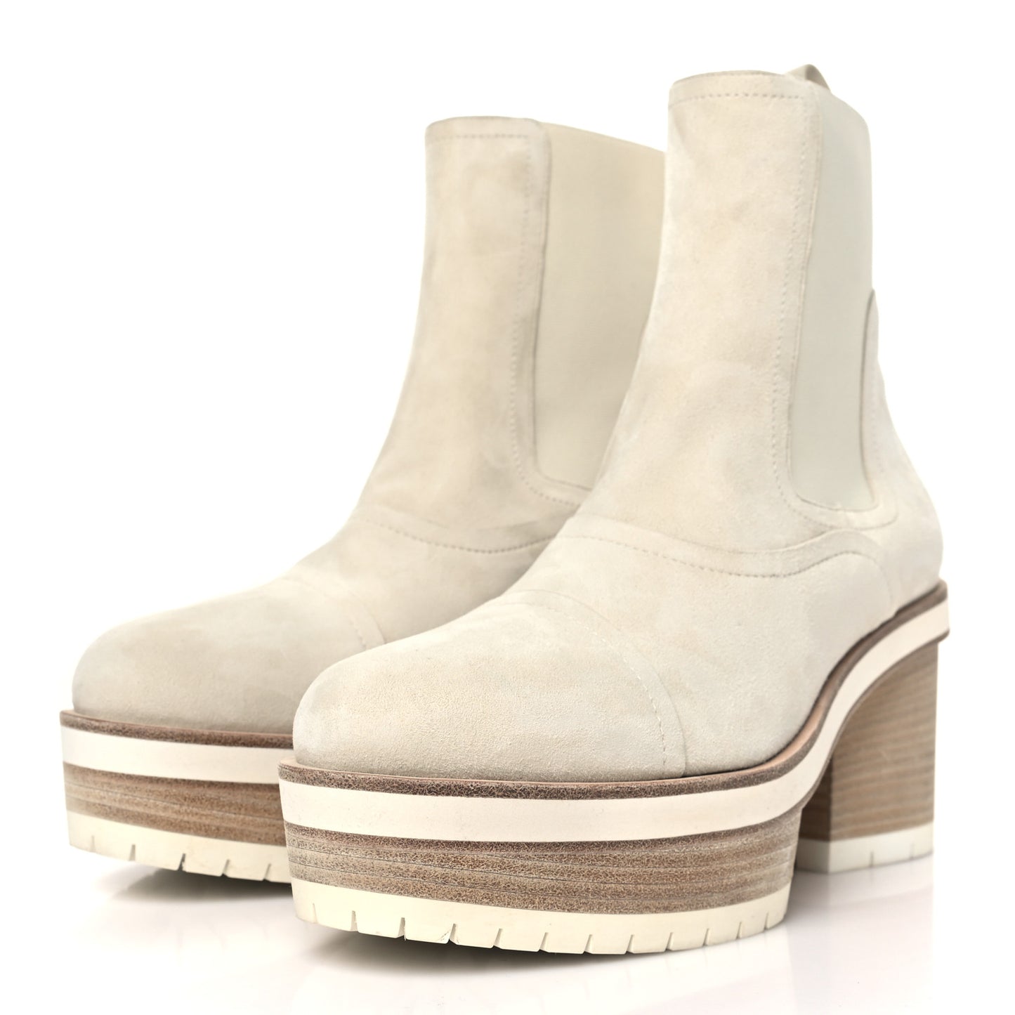 Suede Goatskin Isee 45 Ankle Boots 41 Blanc De Paris
