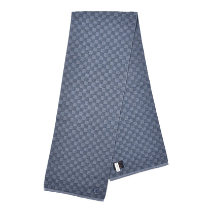 Louis Vuitton Wool Petit Damier Graphite Scarf Light Blue 2 of 5