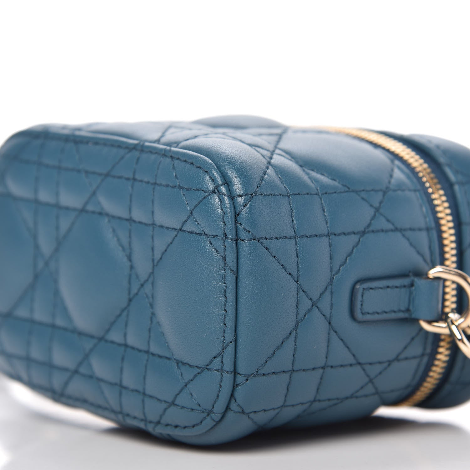 Christian Dior Lambskin Cannage Micro Lady Dior Vanity Case Blue 7 of 8