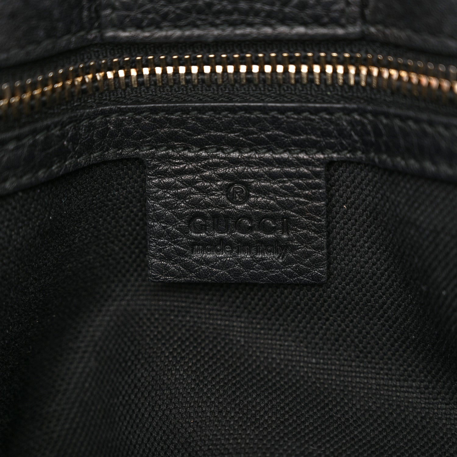 Gucci Pebbled Calfskin Medium Bamboo Shopper Tote Black 7 of 16