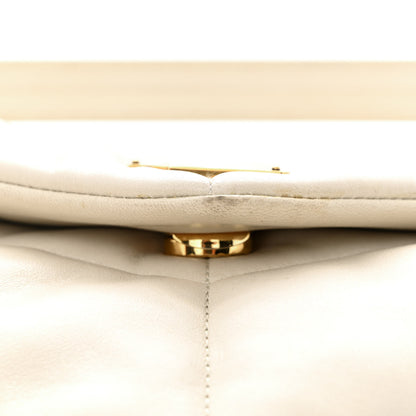 Saint Laurent Lambskin Quilted Medium Loulou Puffer Monogram Chain Satchel Crema Soft 18 of 19