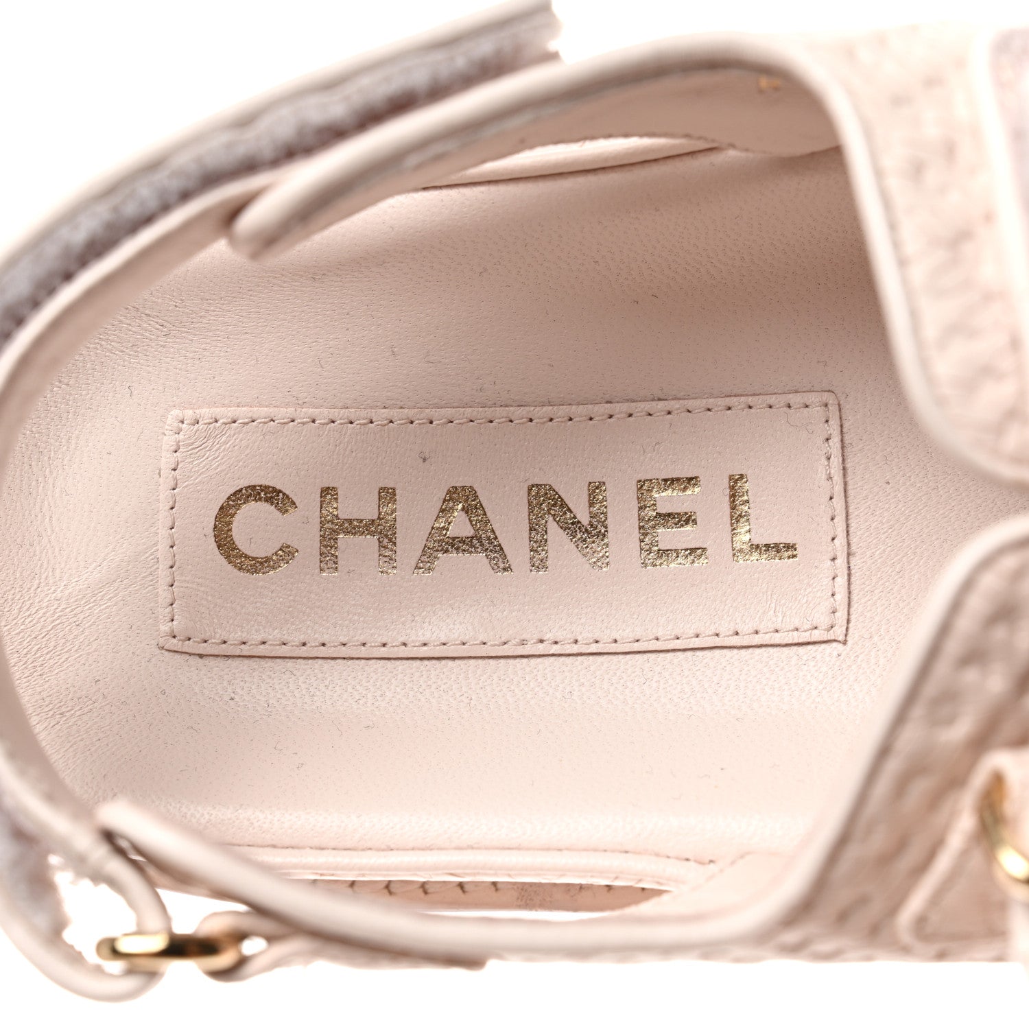 Chanel Calfskin Printed Velcro Dad Sandals 39 Pink 7 of 8