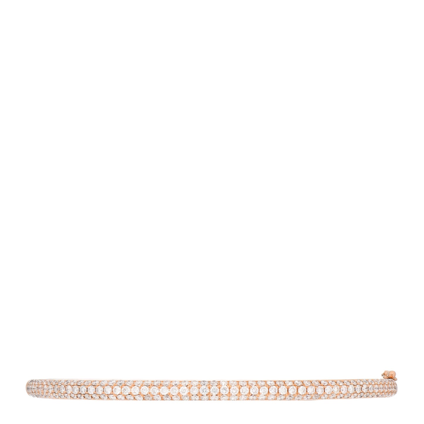 18K Rose Gold Diamond Three-Row Bangle Bracelet