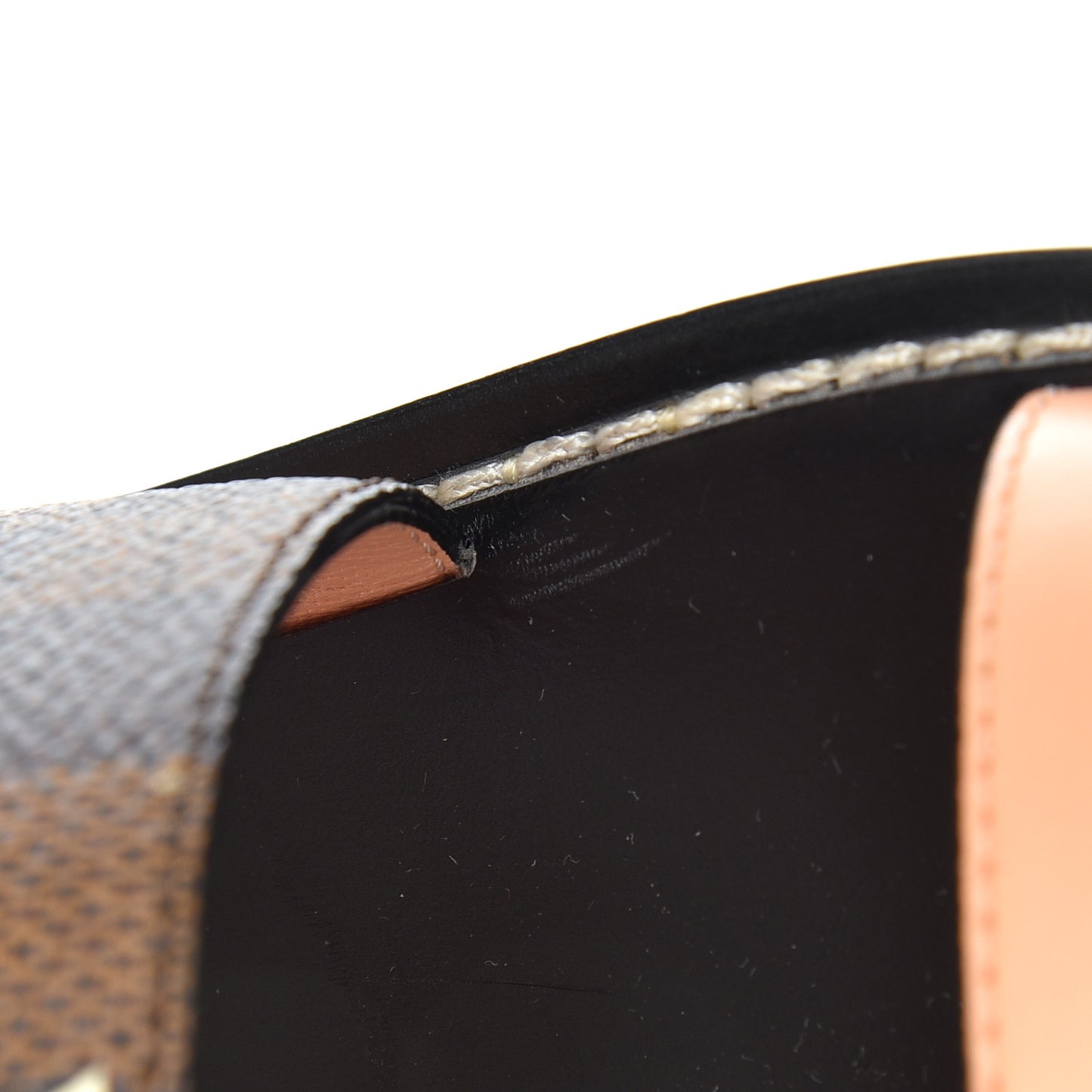 Calfskin Damier Ebene Passenger Flat Sandals 36 Venus Pink