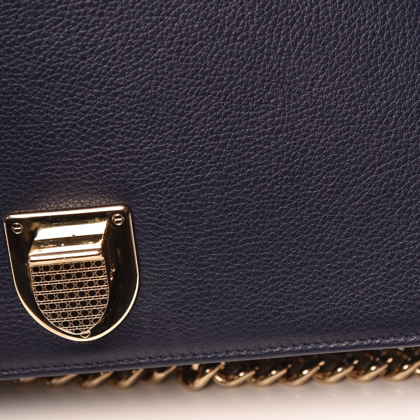 Grained Calfskin Medium Diorama Flap Bag Blue