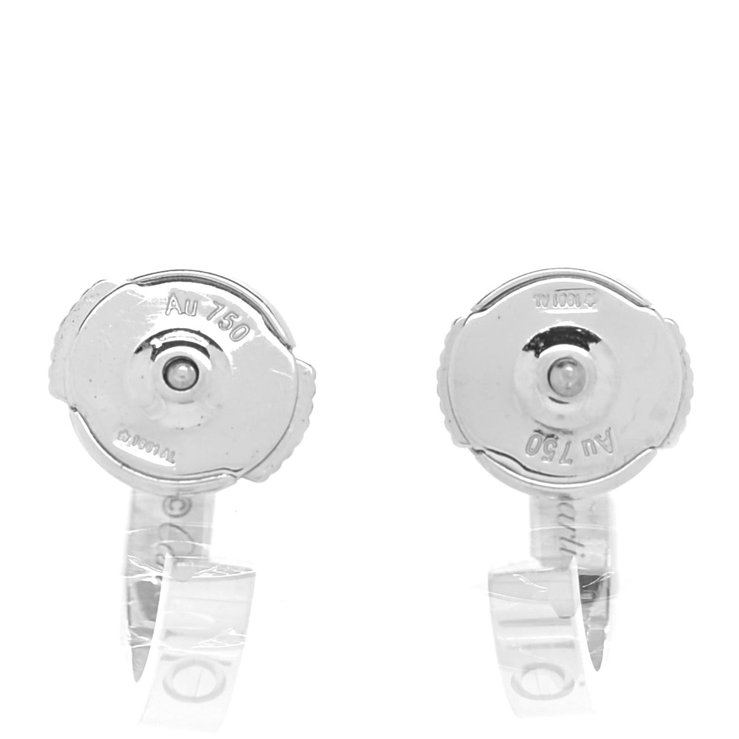 18K White Gold Small LOVE Hoop Earrings
