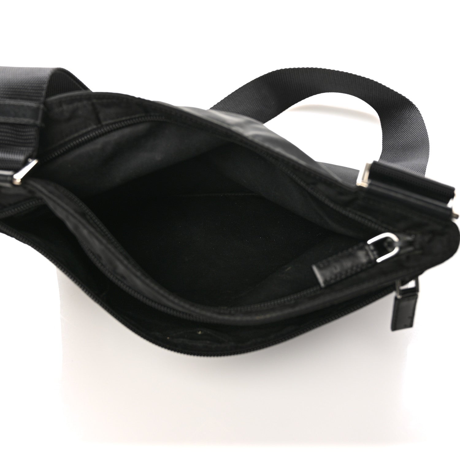 Prada Nylon Vela Flat Messenger Bag Black 5 of 10