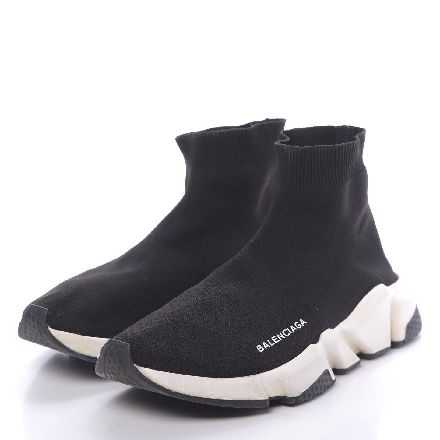 Neoprene Knit Womens Speed Sneakers 40 Black White