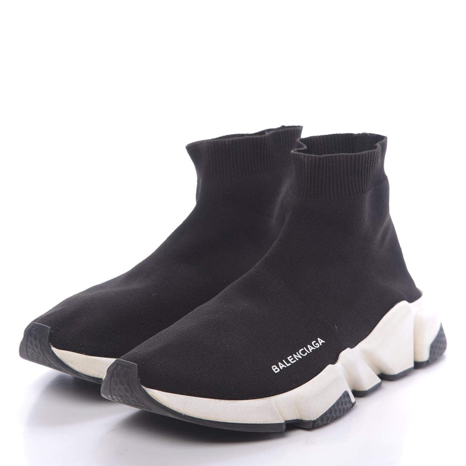 Balenciaga Neoprene Knit Womens Speed Sneakers 40 Black White 3 of 6