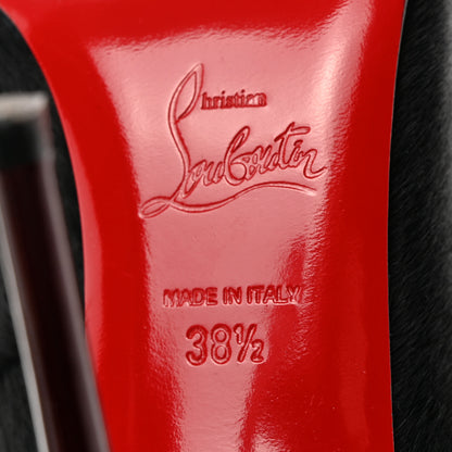 Christian Louboutin Pony Hair Malabar Hill Spikes 100 Pumps 38.5 Black 6 of 15