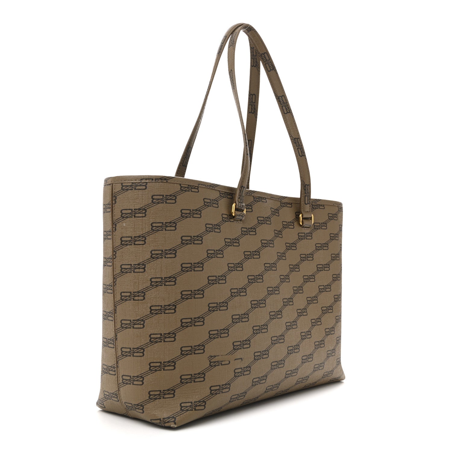 Balenciaga Coated Canvas BB Monogram Medium Signature East West Shopper Bag Beige Brown 3 of 13