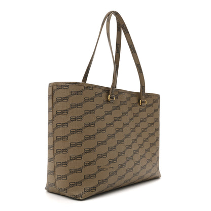 Balenciaga Coated Canvas BB Monogram Medium Signature East West Shopper Bag Beige Brown 3 of 13