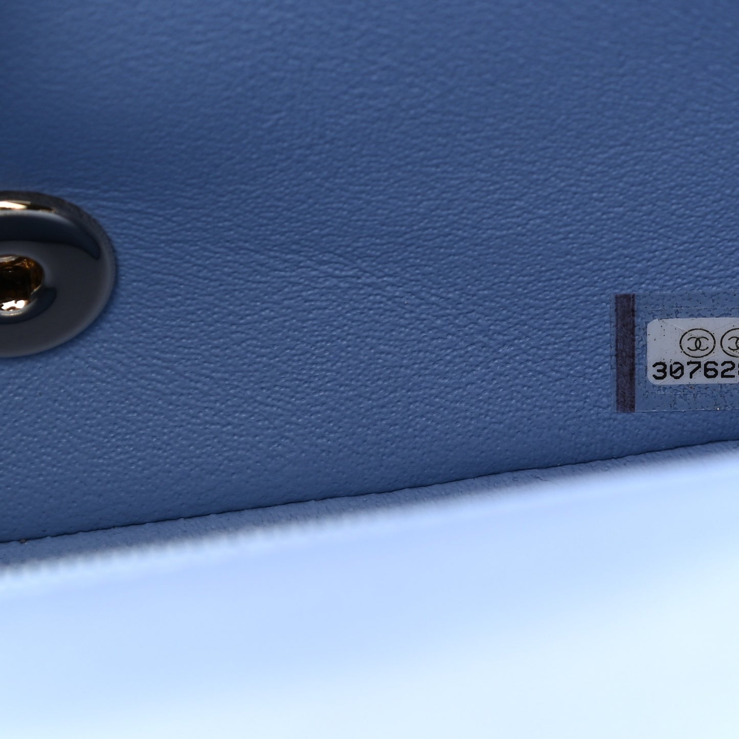 Lambskin Quilted Mini Rectangular Flap Light Blue
