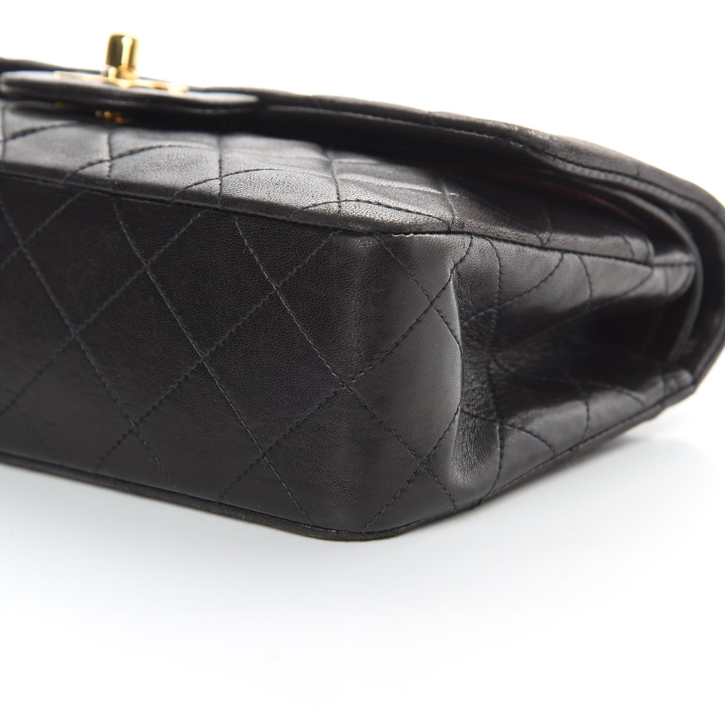 Lambskin Quilted Small Double Flap Black