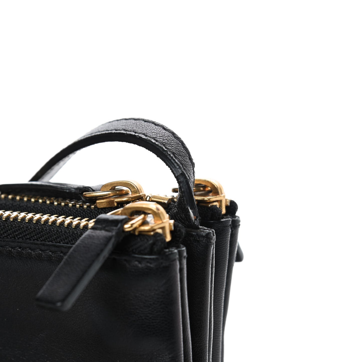 Goatskin Large Trio Crossbody Bag Black