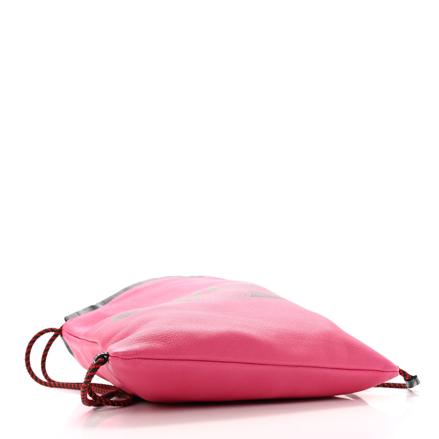 Grained Calfskin Logo Drawstring Backpack Box Pink Green Black