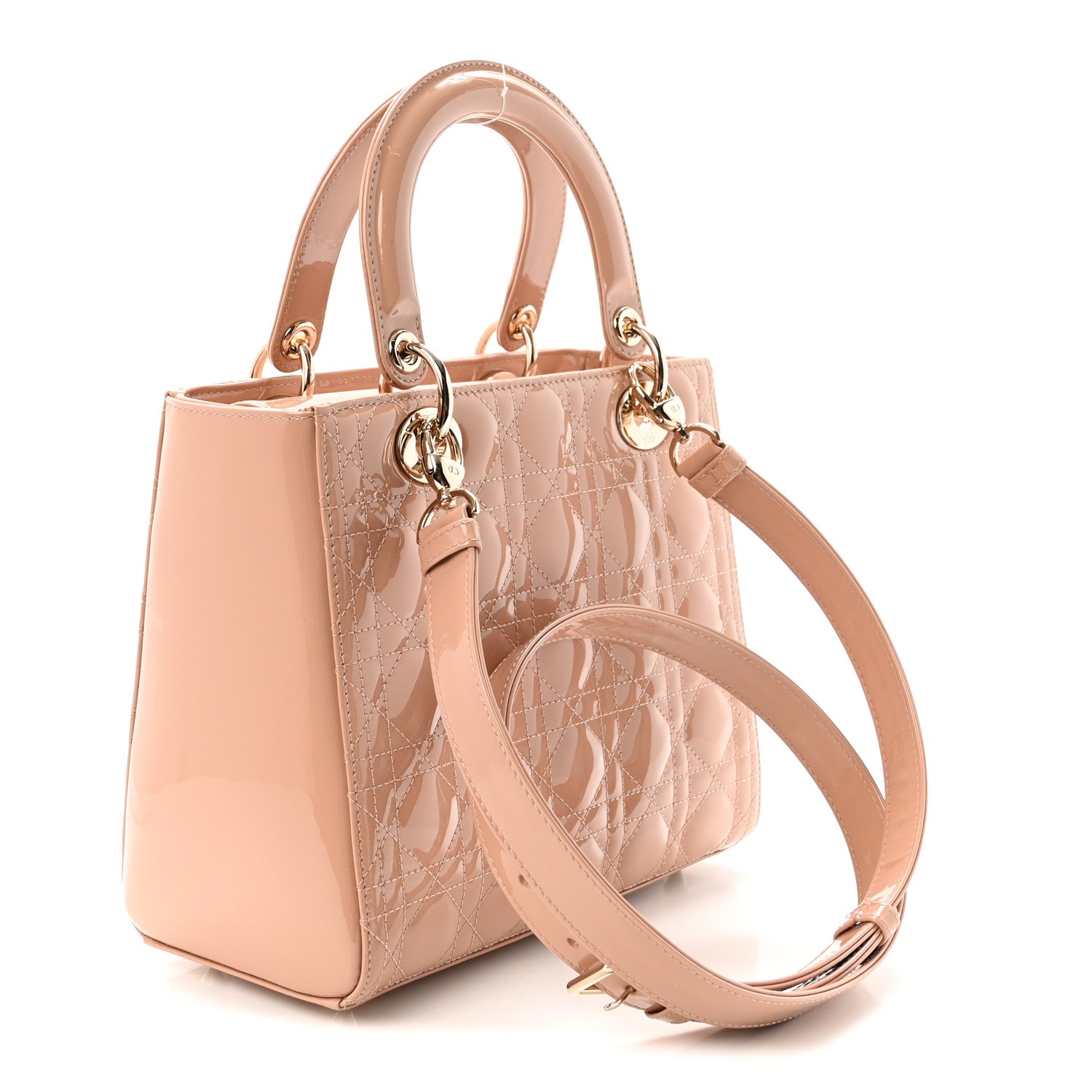 Christian Dior Patent Cannage Medium Lady Dior Rose Des Vents 3 of 10