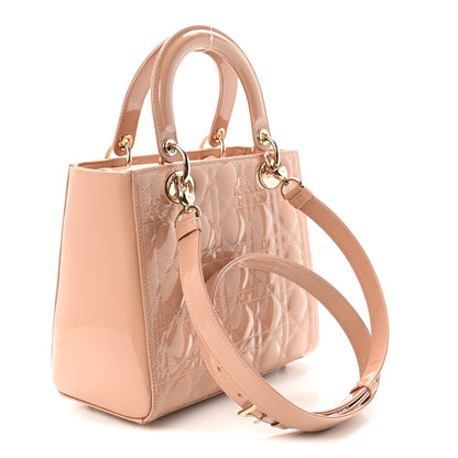 Christian Dior Patent Cannage Medium Lady Dior Rose Des Vents 3 of 10