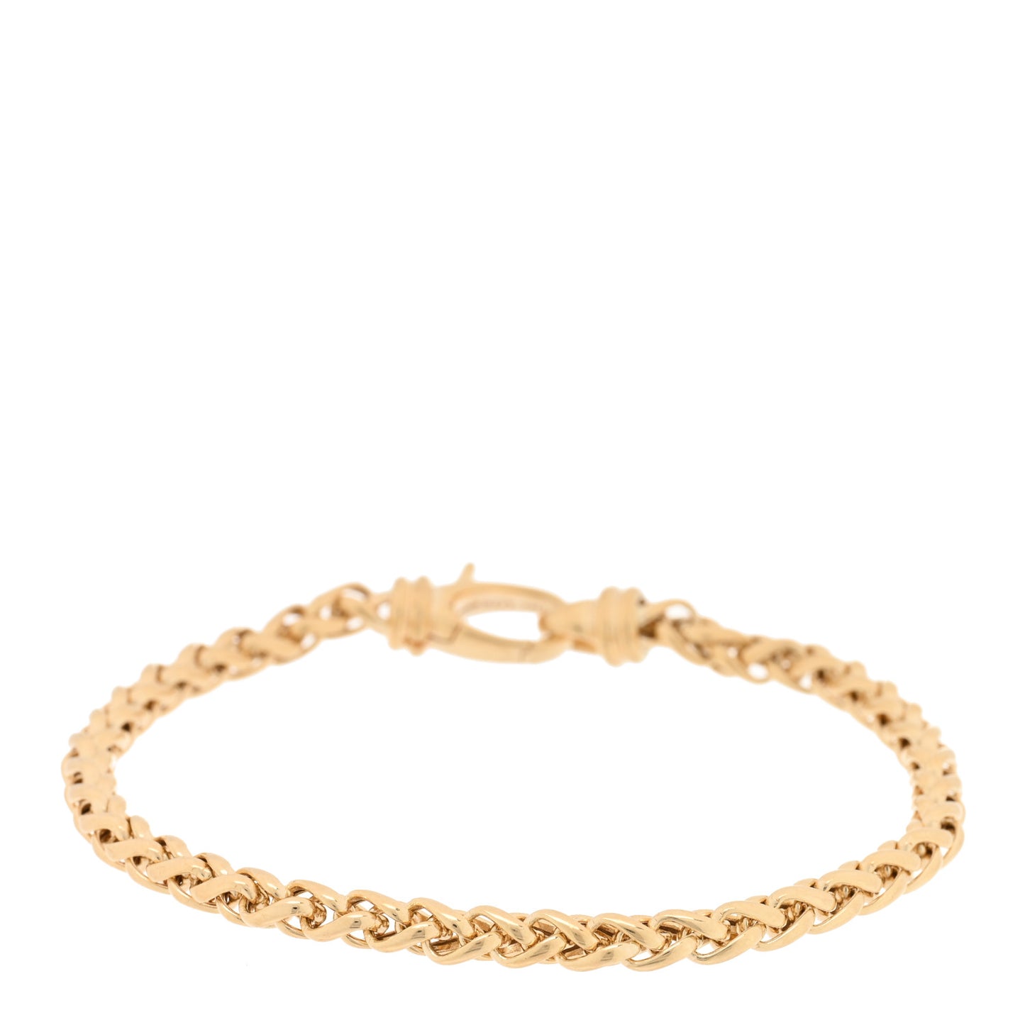 18K Yellow Gold 4mm Wheat Chain Bracelet