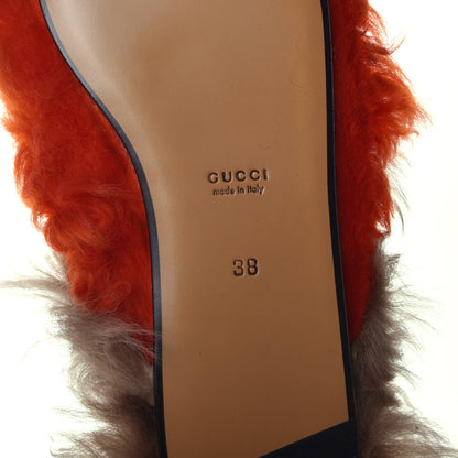 Gucci Merino Wool Womens Princetown Slippers 38 Sun Orange Natural 7 of 8