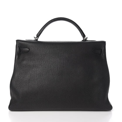 Hermes Taurillon Clemence Retourne Kelly 40 Black 4 of 34