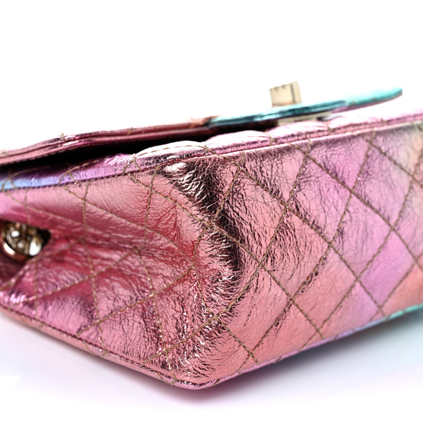 Metallic Goatskin Quilted Mini 2.55 Reissue Flap Multicolor