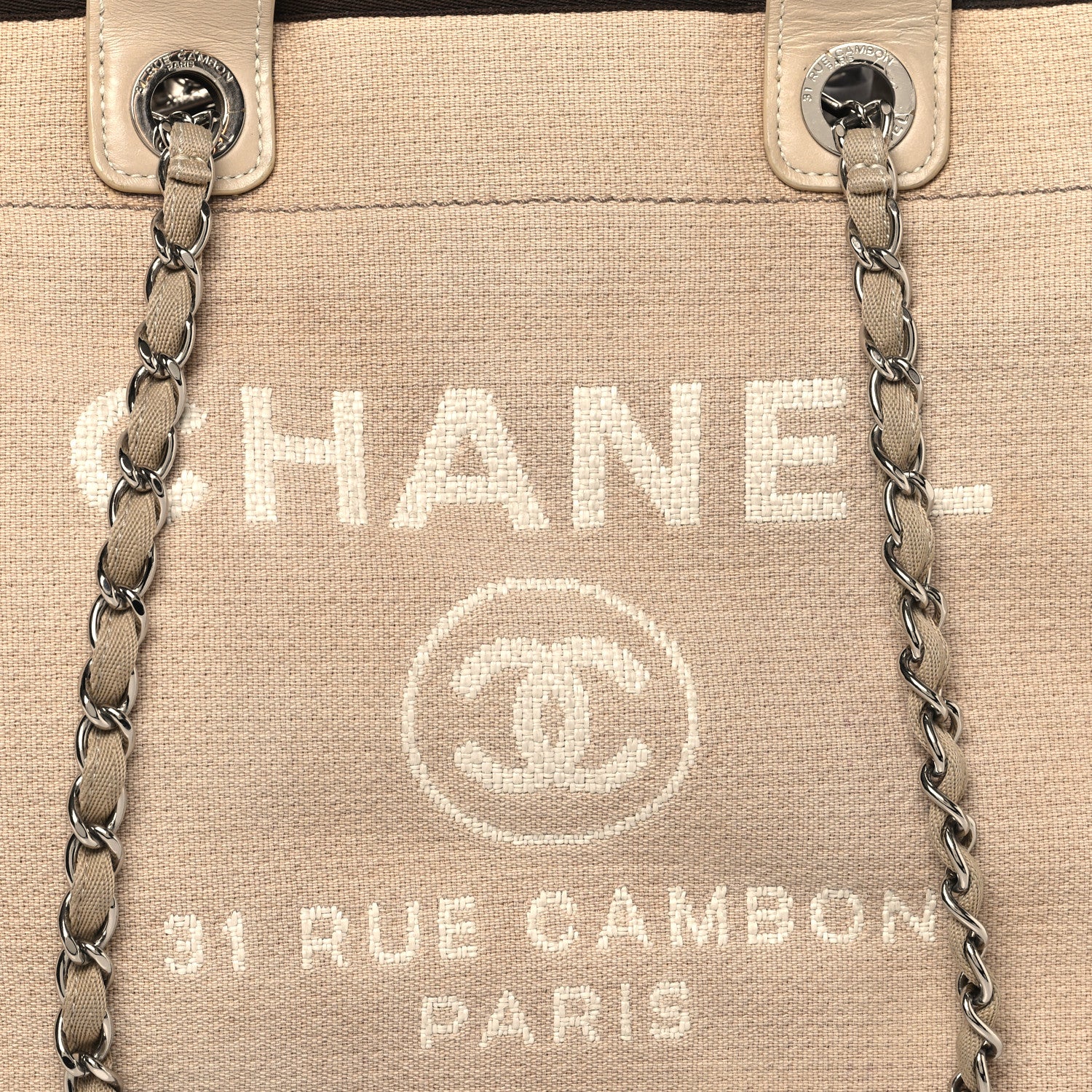 Chanel Mixed Fibers Medium Deauville Tote Beige 8 of 14