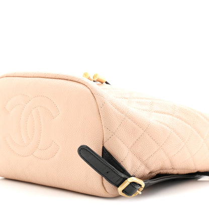 Chanel Caviar Quilted Filigree Backpack Beige Black 10 of 10