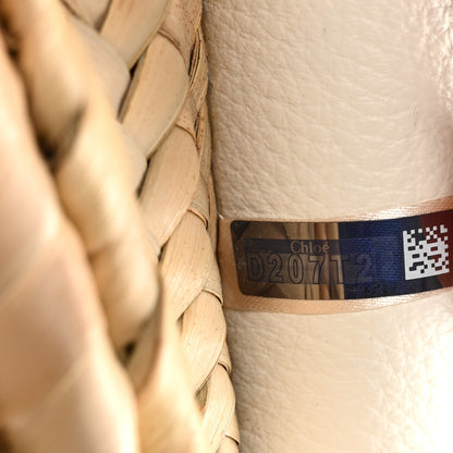 Chloe Raffia Calfskin Marcie Basket White 8 of 12