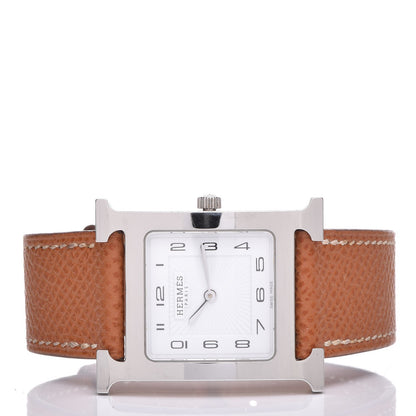 Hermes Stainless Steel Epsom 26mm Heure H Hour Quartz Watch Gold 3 of 10