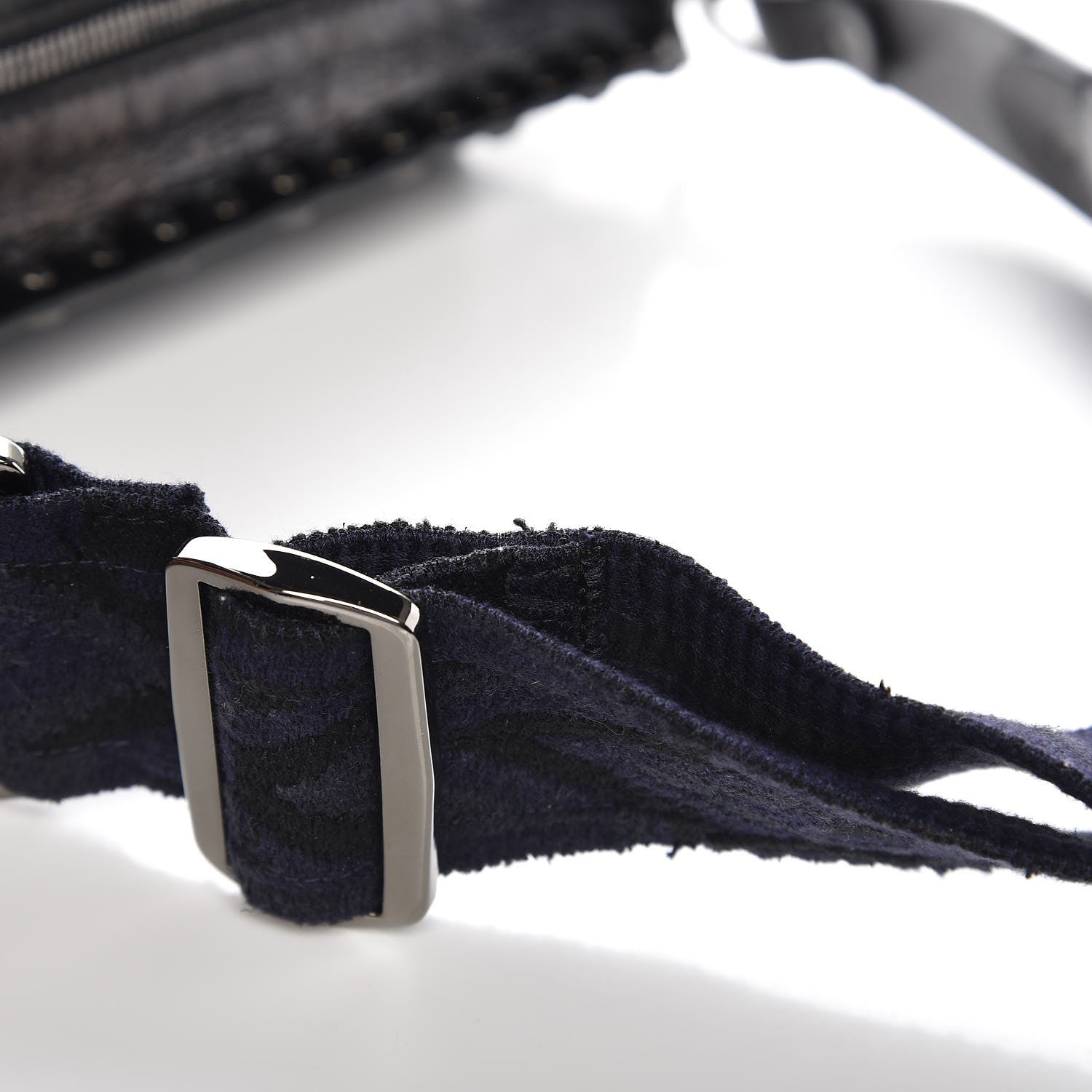 Valentino Garavani Craquele Calfskin Small Guitar Strap Rockstud Rolling Flap Pocket Shoulder Bag Black 9 of 9